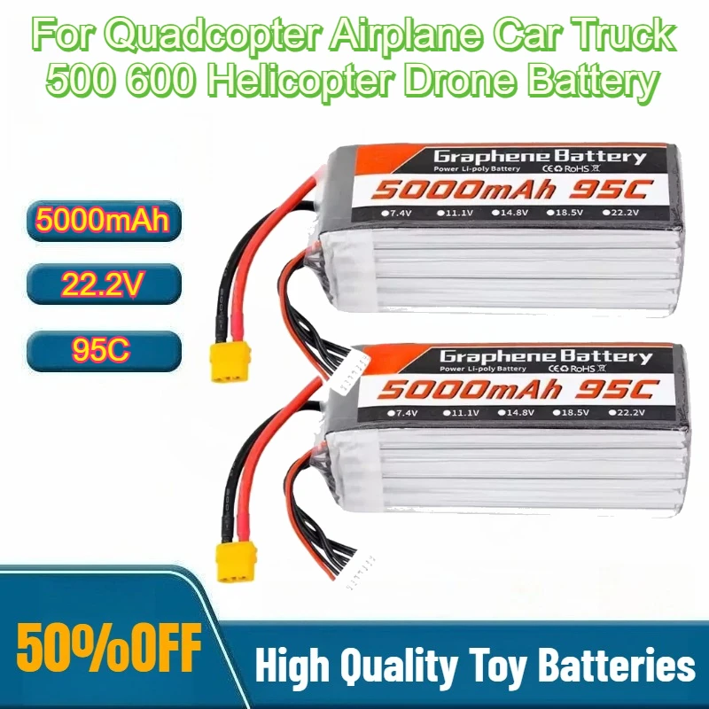 6S Lipo Battery 22.2V 5000Mah - Baterai Lipo 95C 22,2V 6S 5000mAh