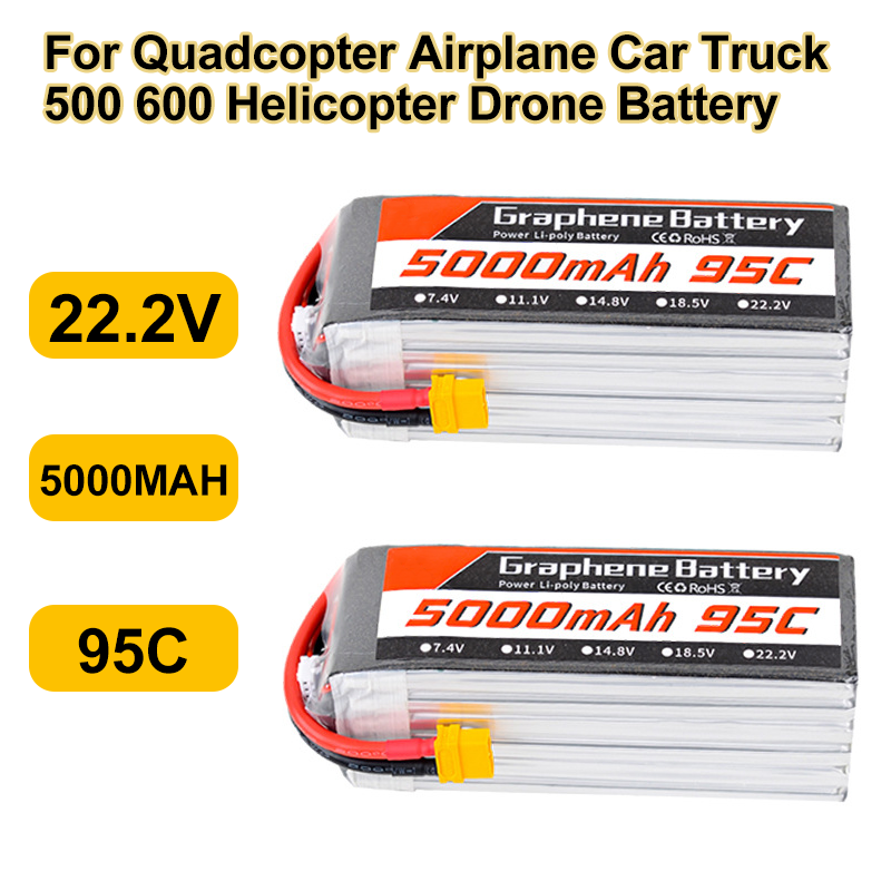 6S Lipo Battery 22.2V 5000Mah - Baterai Lipo 95C 22.2V 6S 5000mAh